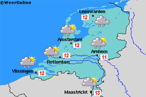 Weersverwachting om 08.45 uur